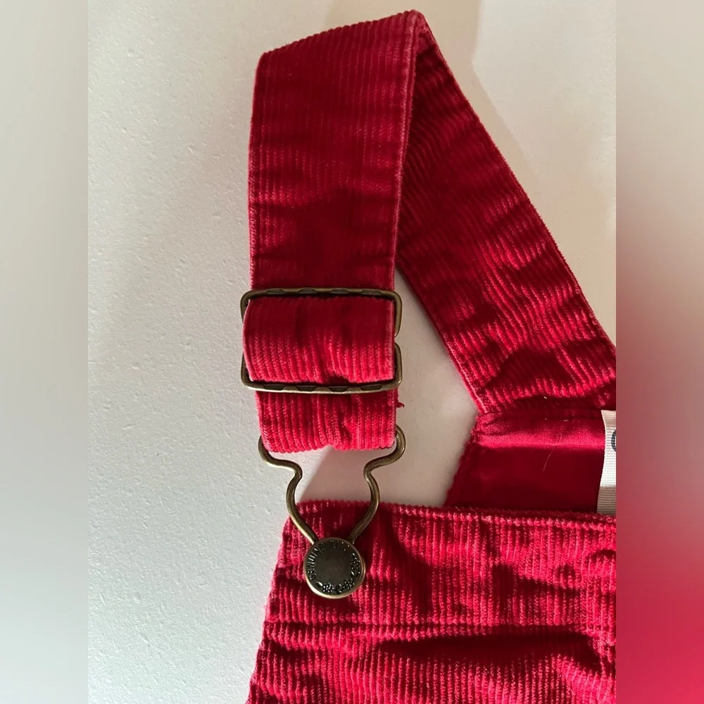 Girl’s Genuine Kids by OshKosh Red Corduroy overall dress Valentines Size 5T